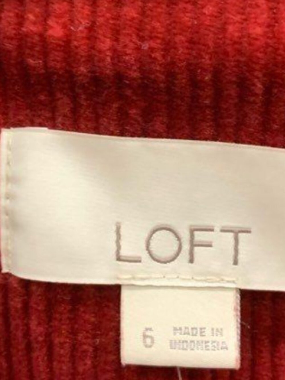 LOFT Women’s Red Corduroy Tailored Jacket Blazer Size 6 NWT - Picture 5 of 9